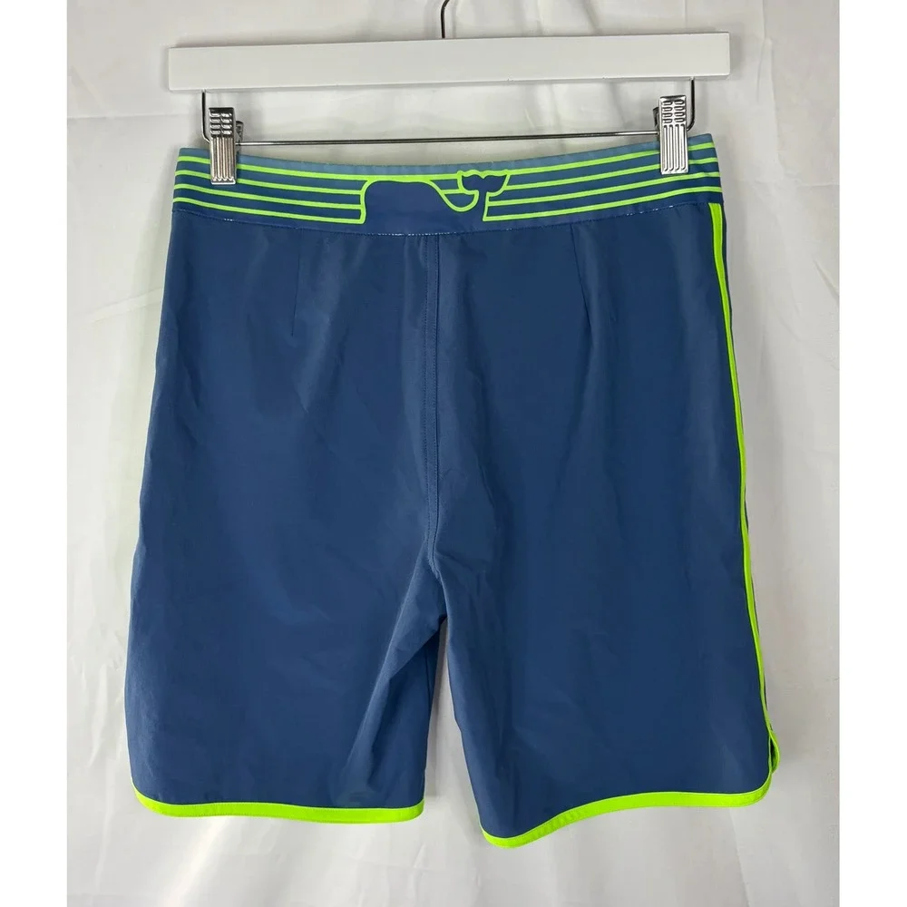 Vineyard Vines Boys Blue Neon Green Board Shorts Swim Trunks‎ Size M 12-14